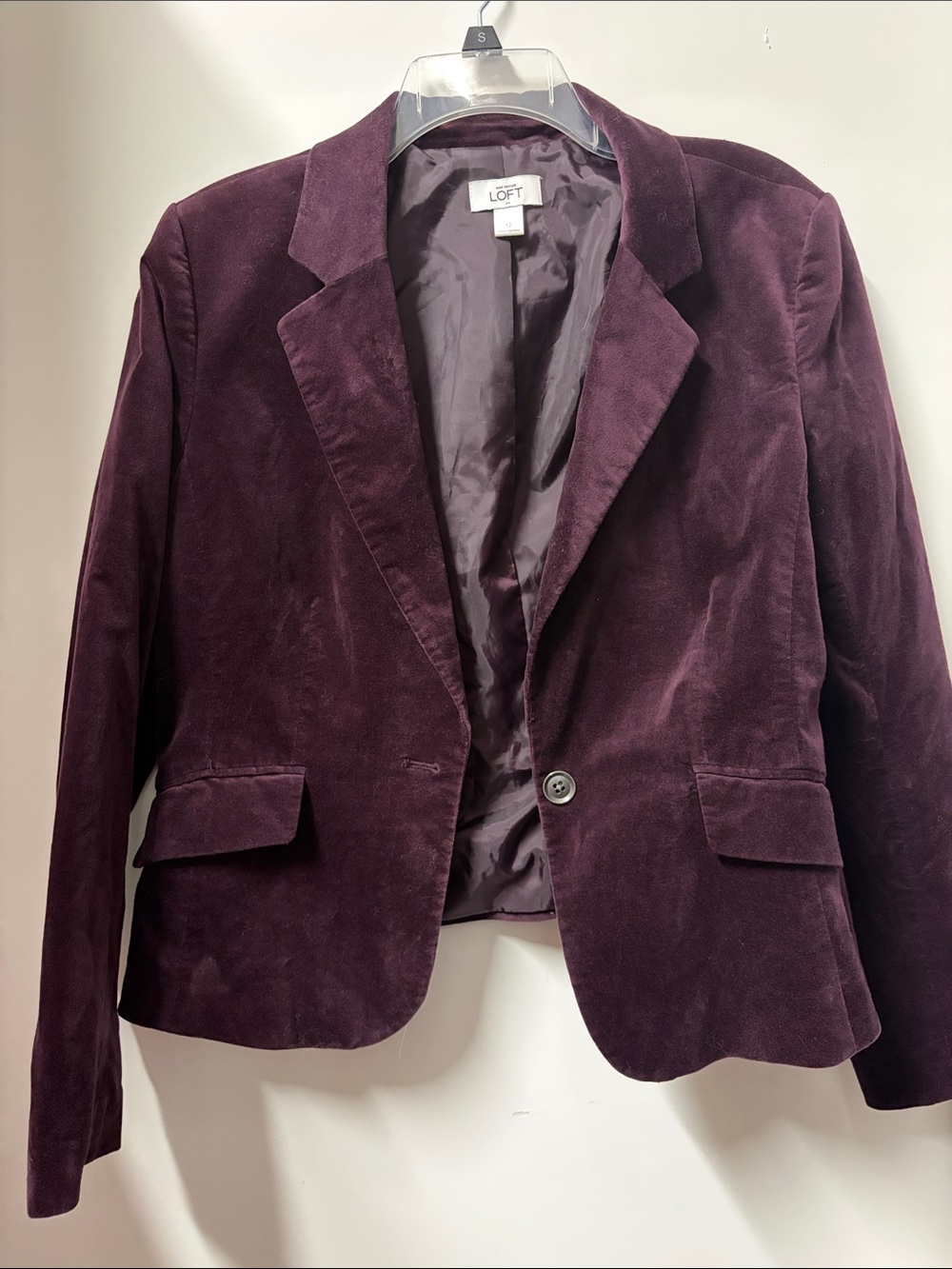 Purple velvet blazer